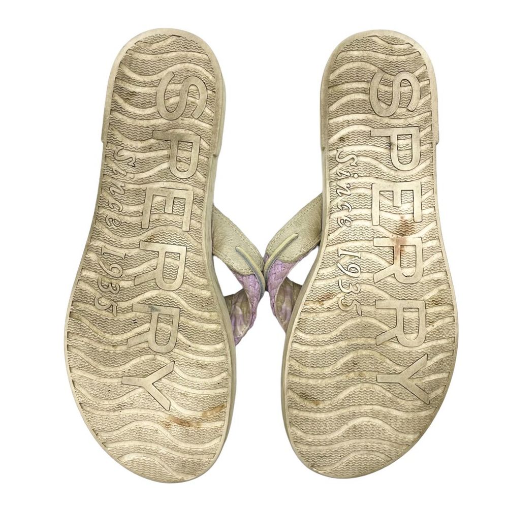 Sperry Topsider Leather Oar Creek Woven Flip Flip Sandal - Picture 11 of 12